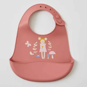 Silicone-Scoop-Bib-In-The-Meadows-Little-Girl